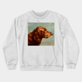 Portrait of an Irish Setter (circa 1900) by Carl Reichert Crewneck Sweatshirt